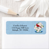 ノースカロライナ州（鳥）ショウジョウコウカンチョウバードハナミズキ花 ラベル (インサイチュ)