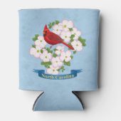 ノースカロライナ州（鳥）ショウジョウコウカンチョウバードハナミズキ花 缶クーラー (正面)