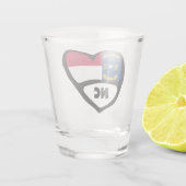 ノースカロライナ州、NC州旗(ハート) ショットグラス (裏面)