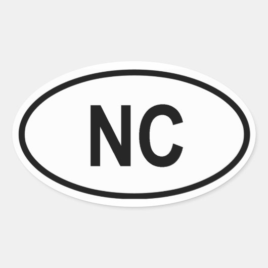 ノースカロライナ州「NC」 楕円形シール (正面)