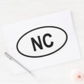 ノースカロライナ州「NC」 楕円形シール (封筒)