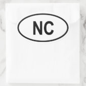 ノースカロライナ州「NC」 楕円形シール (バッグ)