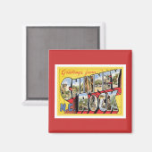 ノースカロライナ州Chimney Rockからの挨拶 マグネット (正面/裏面)