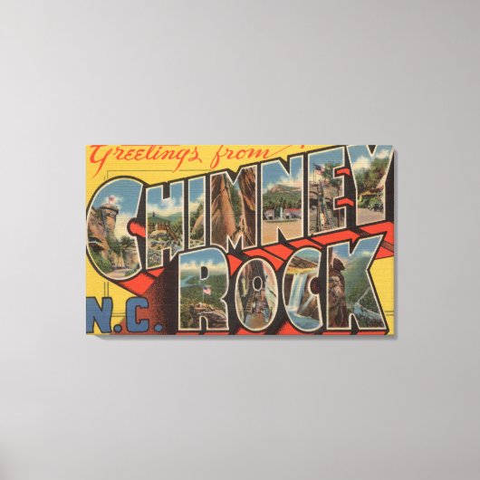 ノースカロライナ州Chimney Rock キャンバスプリント (正面)