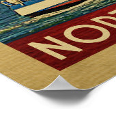 ノースカロライナ帆船ヴィンテージトラベル ポスター (角)