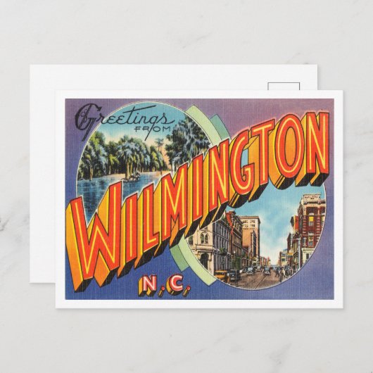 ノースカロライナ旅行ウィルミントンからのご挨拶 ポストカード (正面/裏面)