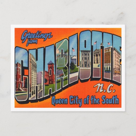ノースカロライナ旅行シャーロットからの挨拶 ポストカード (正面)