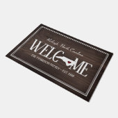 ノースカロライナ木目パーソナライズされた州 ドアマット (アングル)