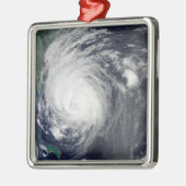 ノースカロライナ沿岸のハリケーン・アールの放牧 メタルオーナメント (左)