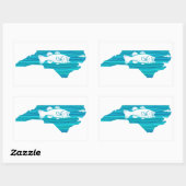 ノースカロライナ波魚釣り 長方形シール (シート)