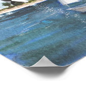 ノースカロライナ海岸線プリント ポスター (角)