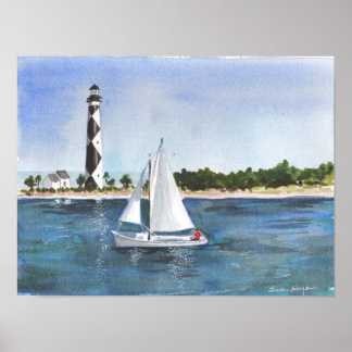 ノースカロライナ海岸線プリント ポスター