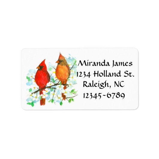 ノースカロライナ深紅色差出人住所 ラベル (正面)