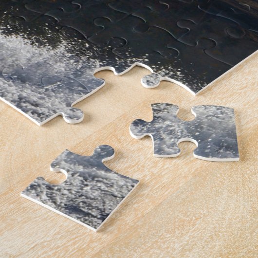 ノースカロライナ滝ハイ滝写真 ジグソーパズル (側面)