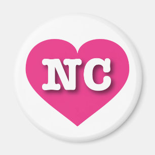 ノースカロライナ熱ピンクハート- NC大好き マグネット