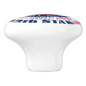 ノースカロライナ米州赤白青タイポグラフィ セラミックノブ (側面)