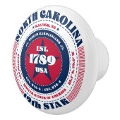 ノースカロライナ米州赤白青タイポグラフィ セラミックノブ (右)