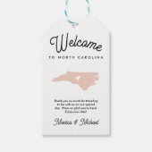 ノースカロライナ結婚の任意の色へようこそ!! ギフトタグ (正面)