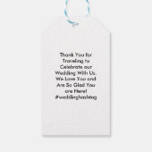 ノースカロライナ結婚の歓迎バッグギフトラベル ギフトタグ (裏面)