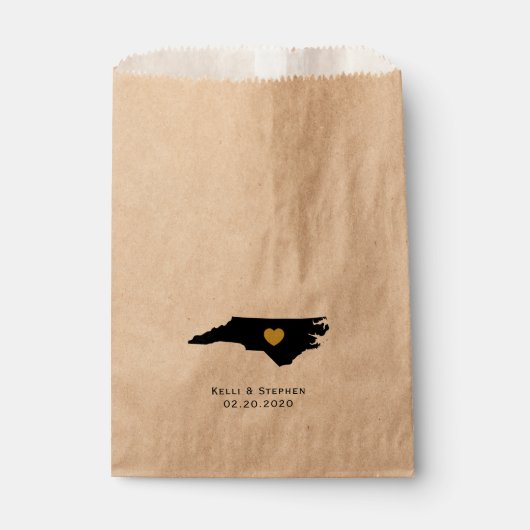 ノースカロライナ結婚式の引き出物トリートサックス抱き枕 フェイバーバッグ (正面)