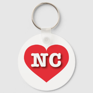 ノースカロライナ赤いハート- I love NC キーホルダー