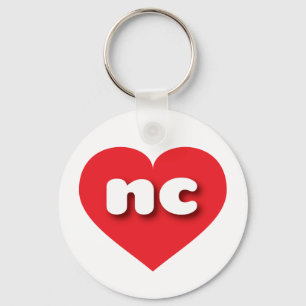 ノースカロライナ赤いハート- I love nc キーホルダー