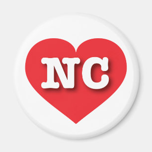 ノースカロライナ赤いハート- I love NC マグネット