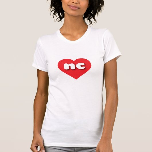 ノースカロライナ赤いハート- I love nc Tシャツ (正面)
