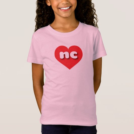 ノースカロライナ赤いハート- I love nc Tシャツ (正面)