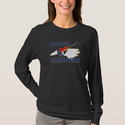 ノースカロライナ道路地図ザタルヒール州Nc国旗 Tシャツ (正面)