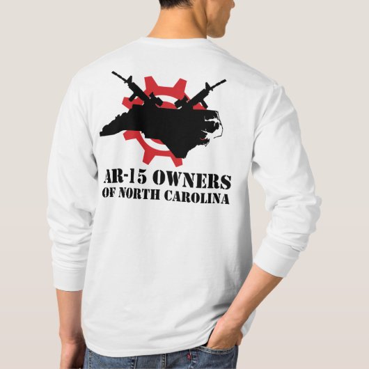 ノースカロライナ長袖のT-ShirのAR-15所有者 Tシャツ (裏面)