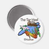 ノースカロライナ青ザタールヒール州BirdFlower マグネット (正面/裏面)