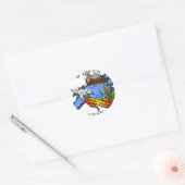 ノースカロライナ青ザタールヒール州BirdFlower ラウンドシール (封筒)