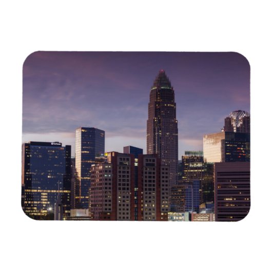 ノースカロライナ、シャーロット、高架ビュー マグネット (横)