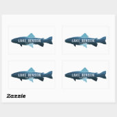 ノースカロライナ ベンソン湖の魚 長方形シール (シート)