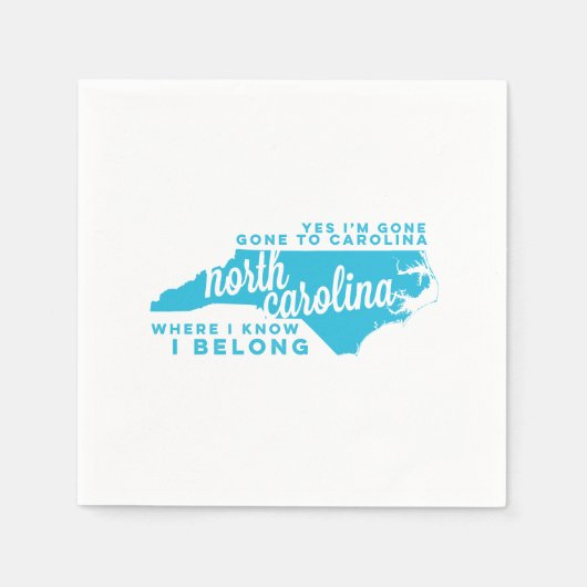 ノースカロライナ | 歌詞 | スカイブルー スタンダードカクテルナプキン (正面)