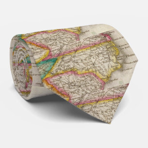 ノースカロライナ(1822年)のヴィンテージの地図 ネクタイ