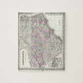 ノースカロライナ(1855年)のヴィンテージの地図 ジグソーパズル (縦)