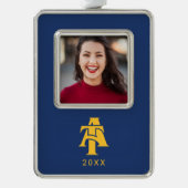 ノースカロライナA&T州大学 |ロゴ シルバープレートフレームオーナメント (正面)