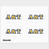 ノースカロライナA&T州大学 |ワードマーク(&T) 楕円形シール (シート)