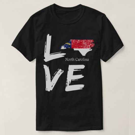 ノースカロライナNCお土産ラブ動揺して州 Tシャツ (デザイン正面)