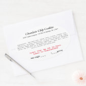 ノースカロライナNCコテージローレーベルベーカリー 楕円形シール (封筒)