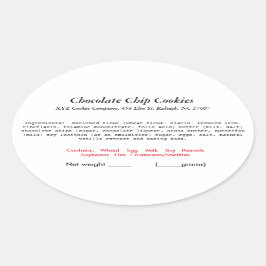 ノースカロライナNCコテージローレーベルベーカリー 楕円形シール