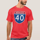 ノースカロライナNC I-40の州間幹線道路の盾- Tシャツ (正面)