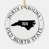 ノースカロラパーソナライズされたイナオーナメント セラミックオーナメント (正面)