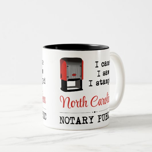 ノースカ来ロロライナ公証印紙を見た ツートーンマグカップ (正面右)