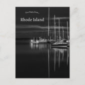 ノースキングスタウンのロードアイランド島のボート ポストカード (正面)