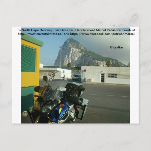 ノースケープ(ノルウェー)へ、ジブラルタル経由。 ポストカード (正面)