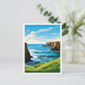 ノースコースト500スコットランドトラベルイラストレーション ポストカード (スタンド正面)