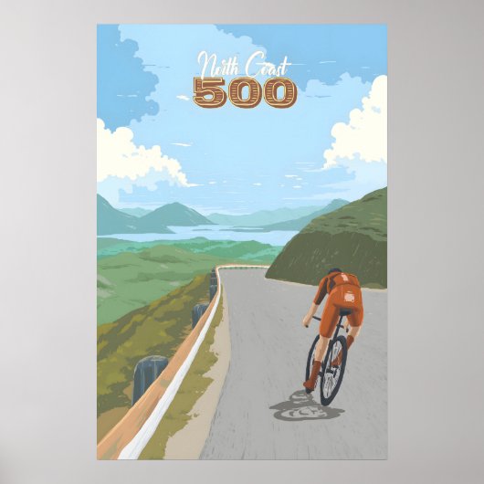 ノースコースト500 NC500 サイクリング 旅行ポスター ポスター (正面)